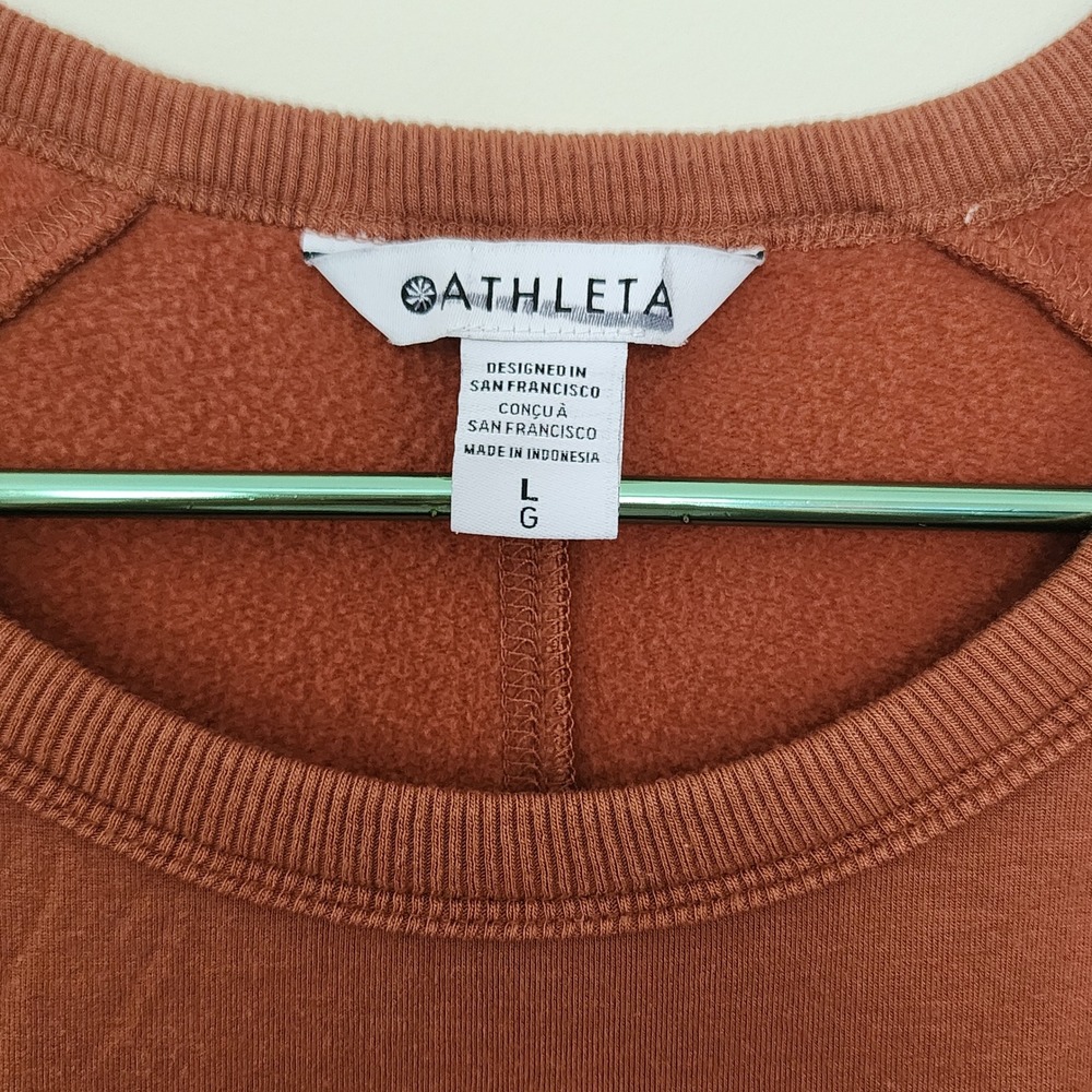 Athleta Womens Large Brown Tencel Lyocell Blend Long Sleeve Sweatshirt Soft Yoga - Picture 3 of 5
